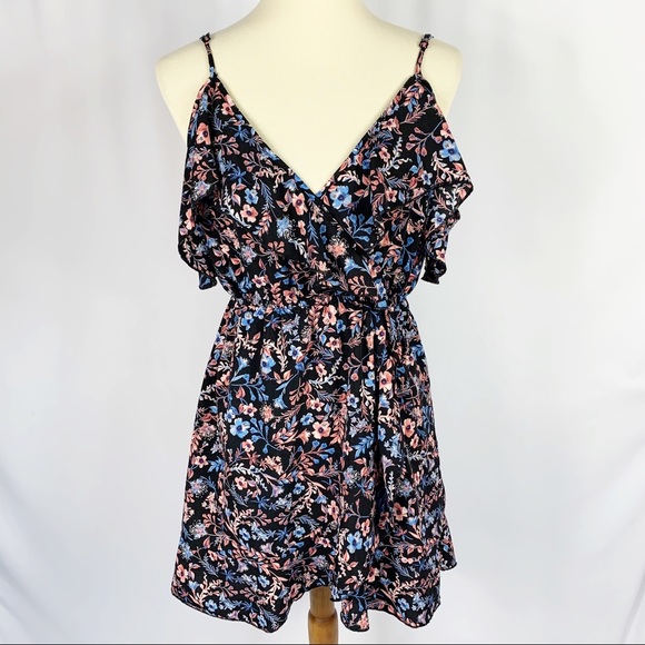 Urban Outfitters Dresses & Skirts - Urban Outfitters Floral Ruffle Wrap Mini Dress